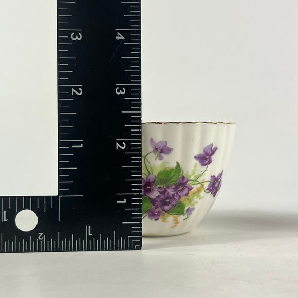 Vintage Radfords Bone China Creamer Sugar Bowl Set Purple Violets Floral England - Picture 7 of 16